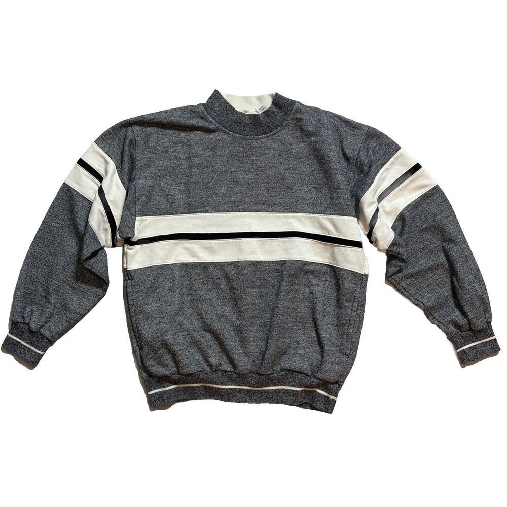 VTG Christian Dior Pullover Sweater Crew Neck Colorblock Preppy Casual SZ M